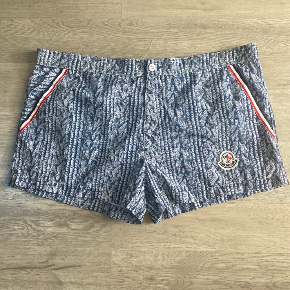 Blue Moncler logo Male swim shorts. Size 3 (large)